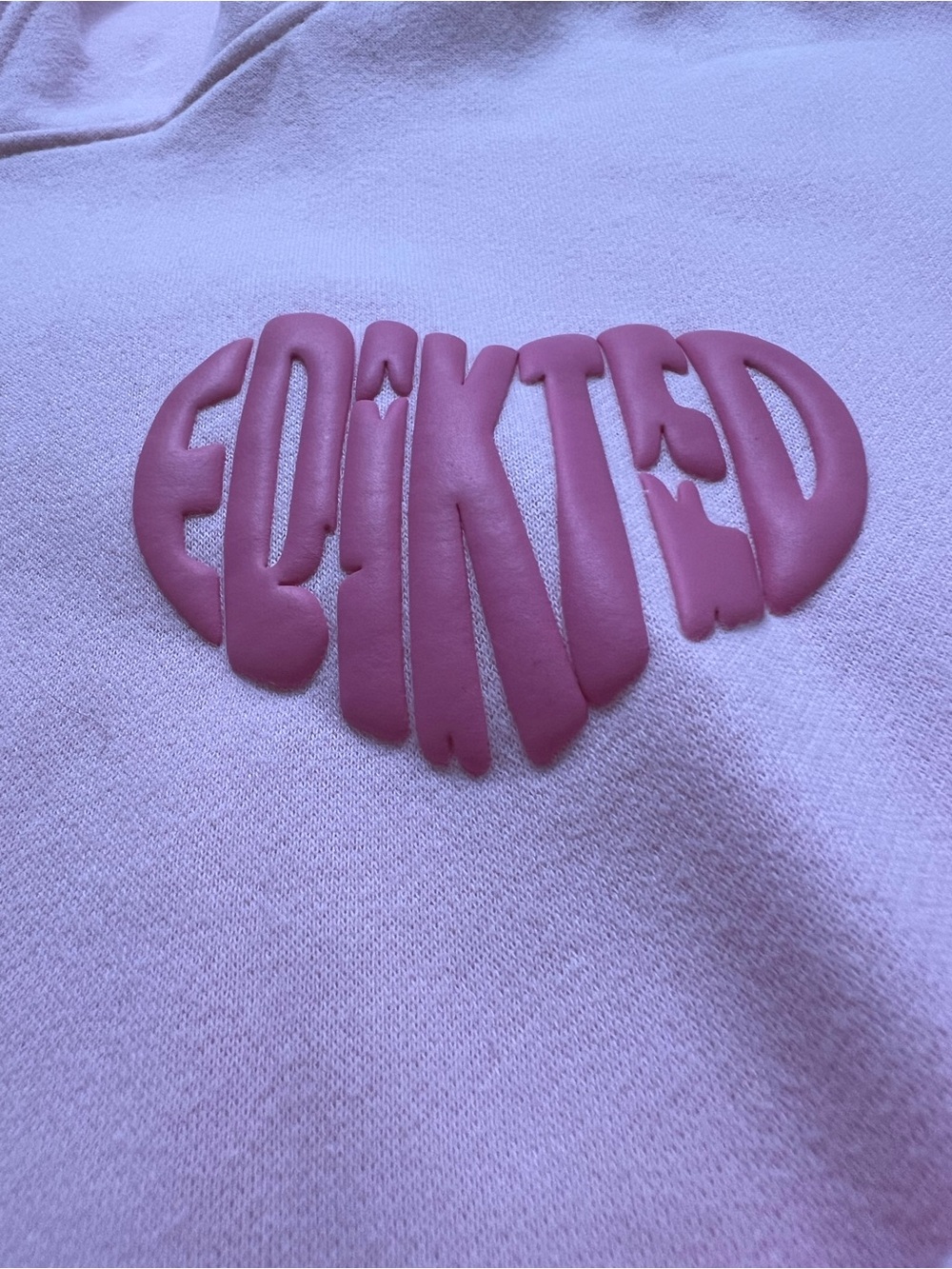 EDIKTED “MAJOR LOVE” Pink Hoodie — Size Small - Picture 7 of 14